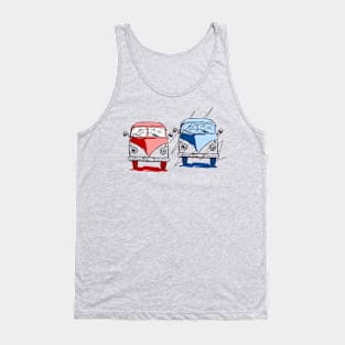 Red and blue coupel cars Tank Top